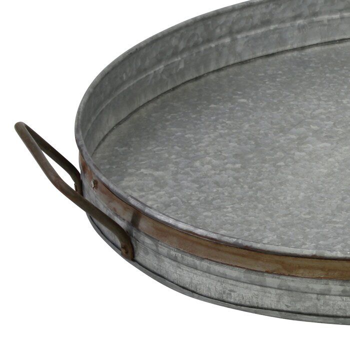 Aged Galvanized Metal Serving Tray thumbnail 3