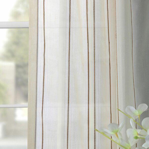 Shattuck Aruba Stripes Sheer Rod Pocket Single Curtain Panel thumbnail 3