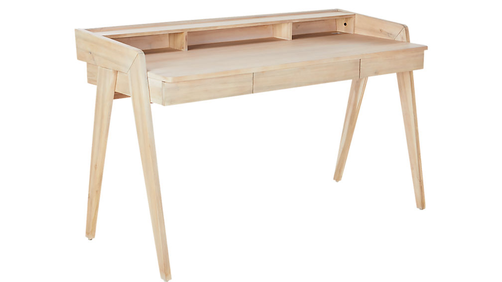 Drommen Whitewashed Desk thumbnail 3