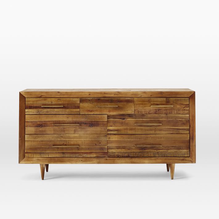 Alexa Reclaimed Wood 7 Drawer Dresser Honey thumbnail 2