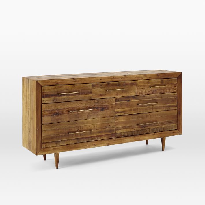 Alexa Reclaimed Wood 7 Drawer Dresser Honey thumbnail 3