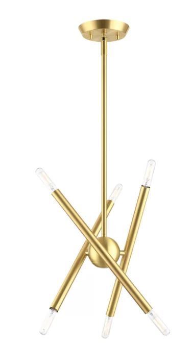 Edensor Six Light Sputnik Modern Linear Chandelier thumbnail 2