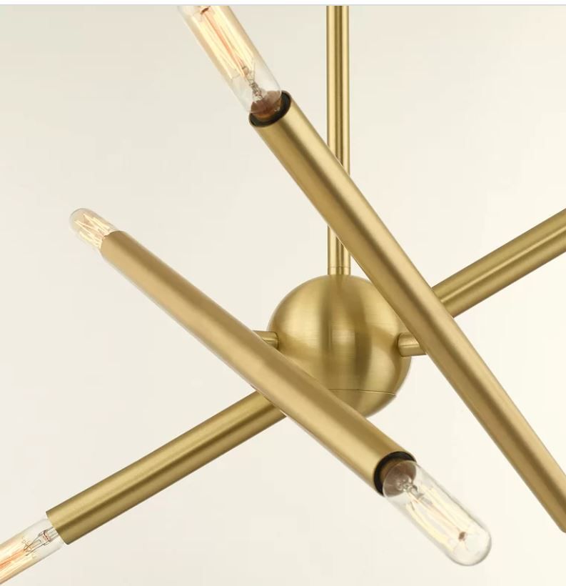 Edensor Six Light Sputnik Modern Linear Chandelier thumbnail 3