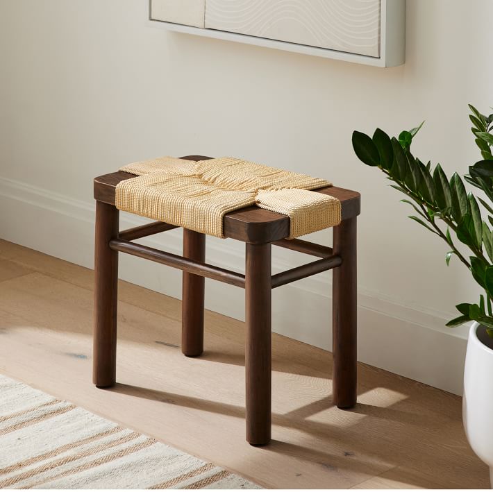 Mahogany Woven Rope Stool thumbnail 5