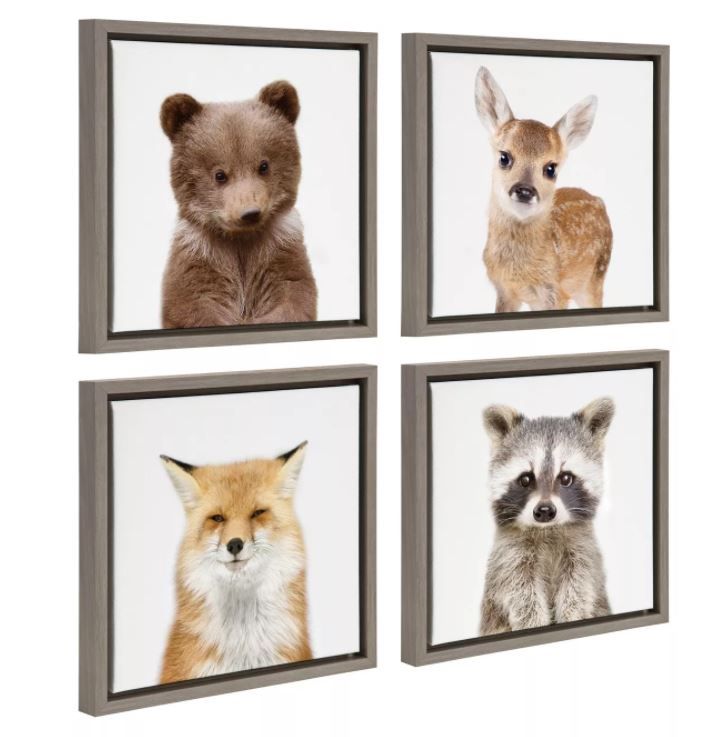 Sylvie Woodland Animal Framed Canvas Art thumbnail 2