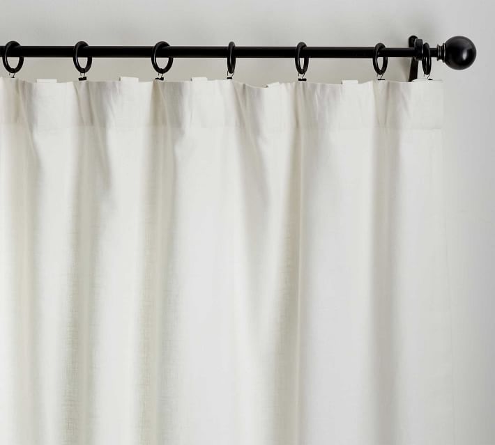 Emery Linen Cotton Rod Pocket Blackout Curtain Ivory thumbnail 3
