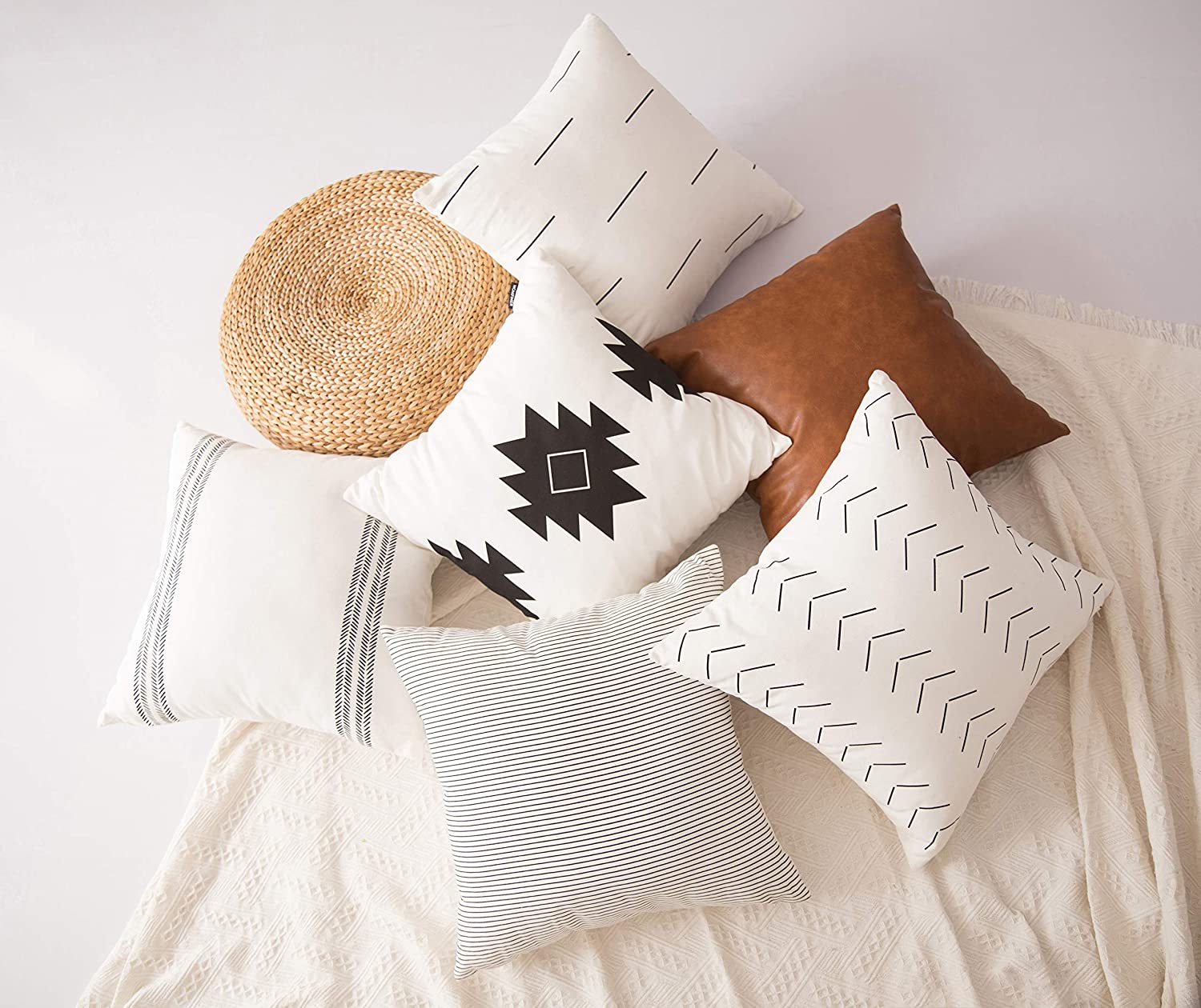 Homfiner Decorative Throw Pillow Covers For Couch No Insert-18"x18" thumbnail 4