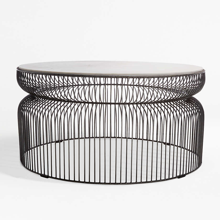 Spoke Marble Graphite Metal Coffee Table thumbnail 4