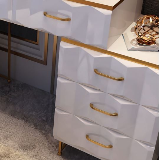 Modern White Makeup Vanity Expandable Dressing Table thumbnail 2