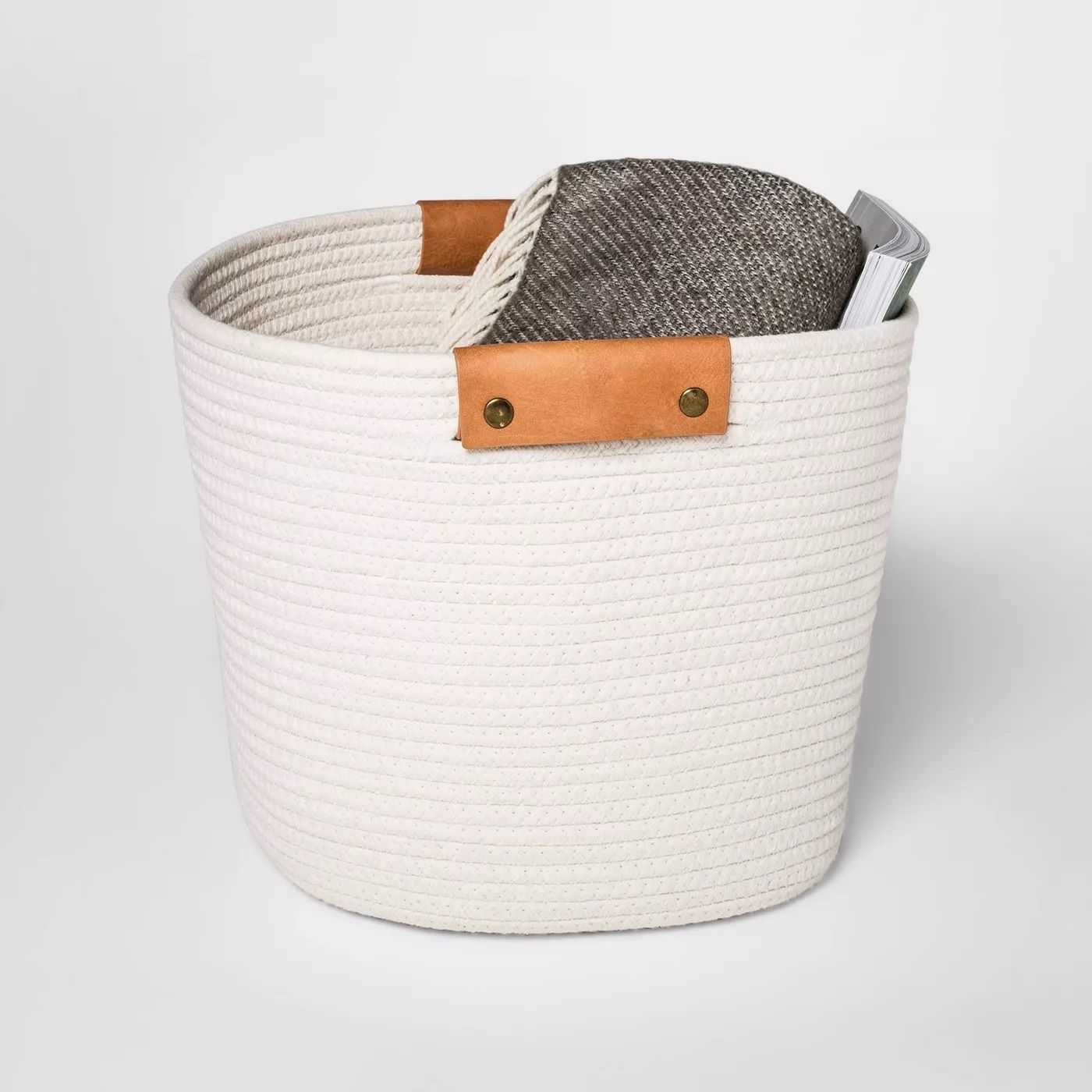 Decorative Coiled Rope Square Base Tapered Basket  thumbnail 2