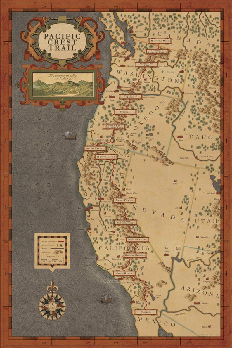 Pacific Crest Trail Map thumbnail 3