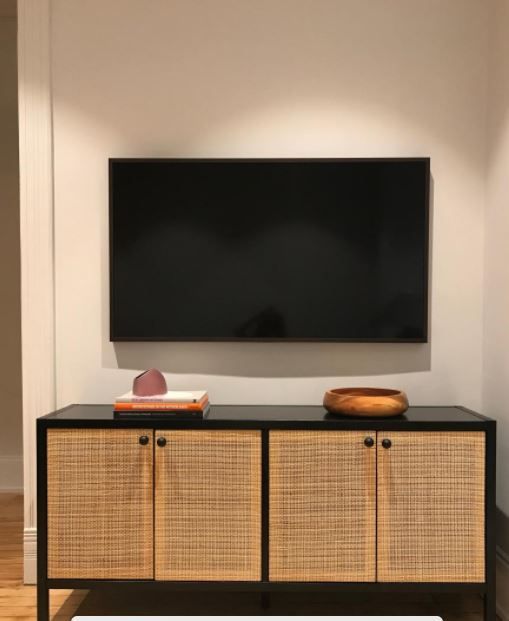 Springville Caned Door TV Stand Black thumbnail 4