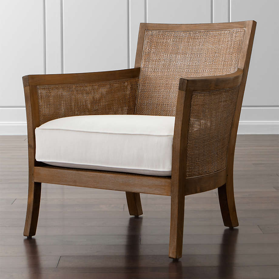 Blake Grey Wash Rattan Chair with Fabric Cushion thumbnail 6