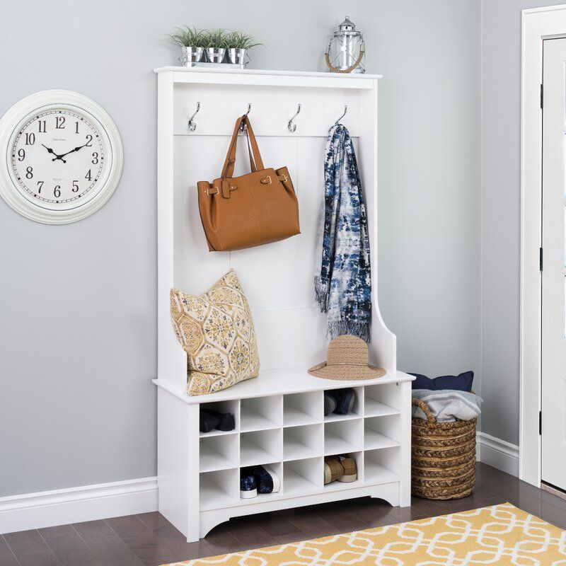 Howlett Hall Tree with Shoe Storage White thumbnail 12