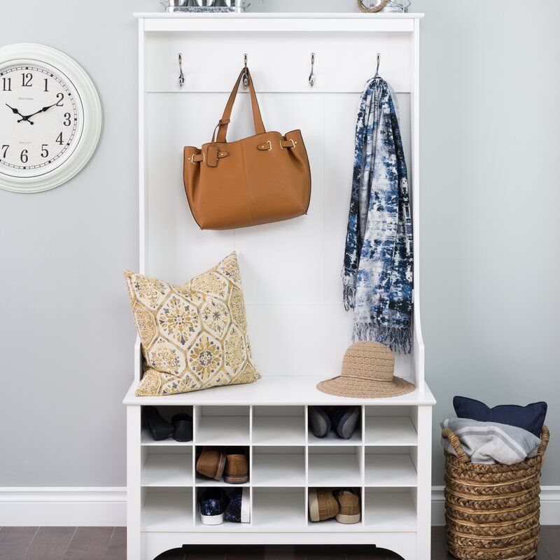 Howlett Hall Tree with Shoe Storage White thumbnail 5