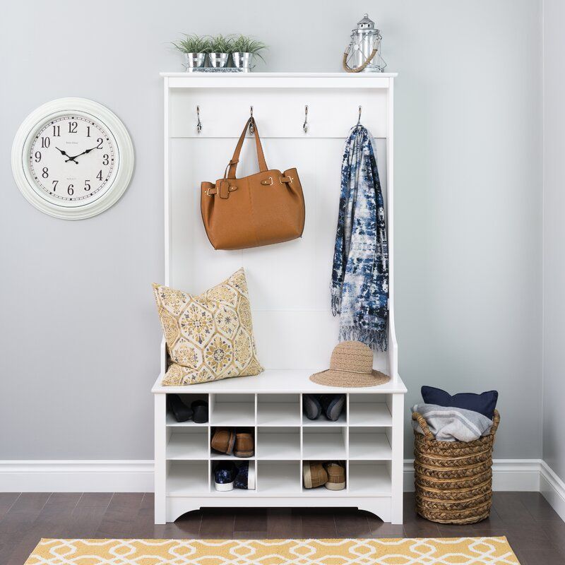 Howlett Hall Tree with Shoe Storage White thumbnail 6