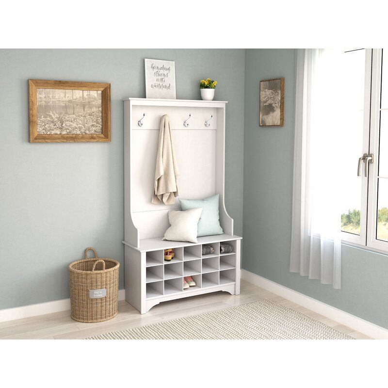 Howlett Hall Tree with Shoe Storage White thumbnail 9