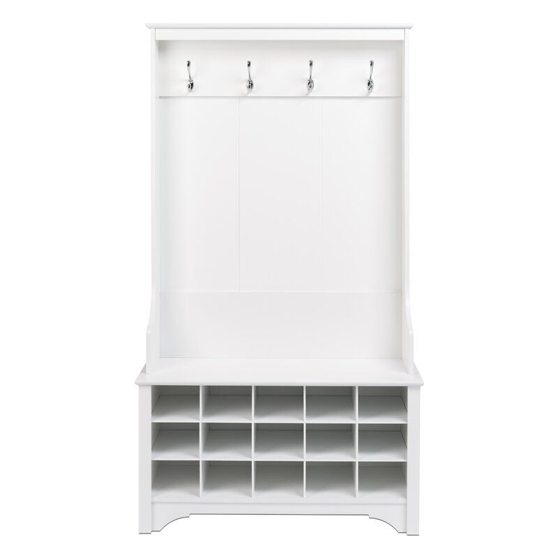 Howlett Hall Tree with Shoe Storage White thumbnail 10