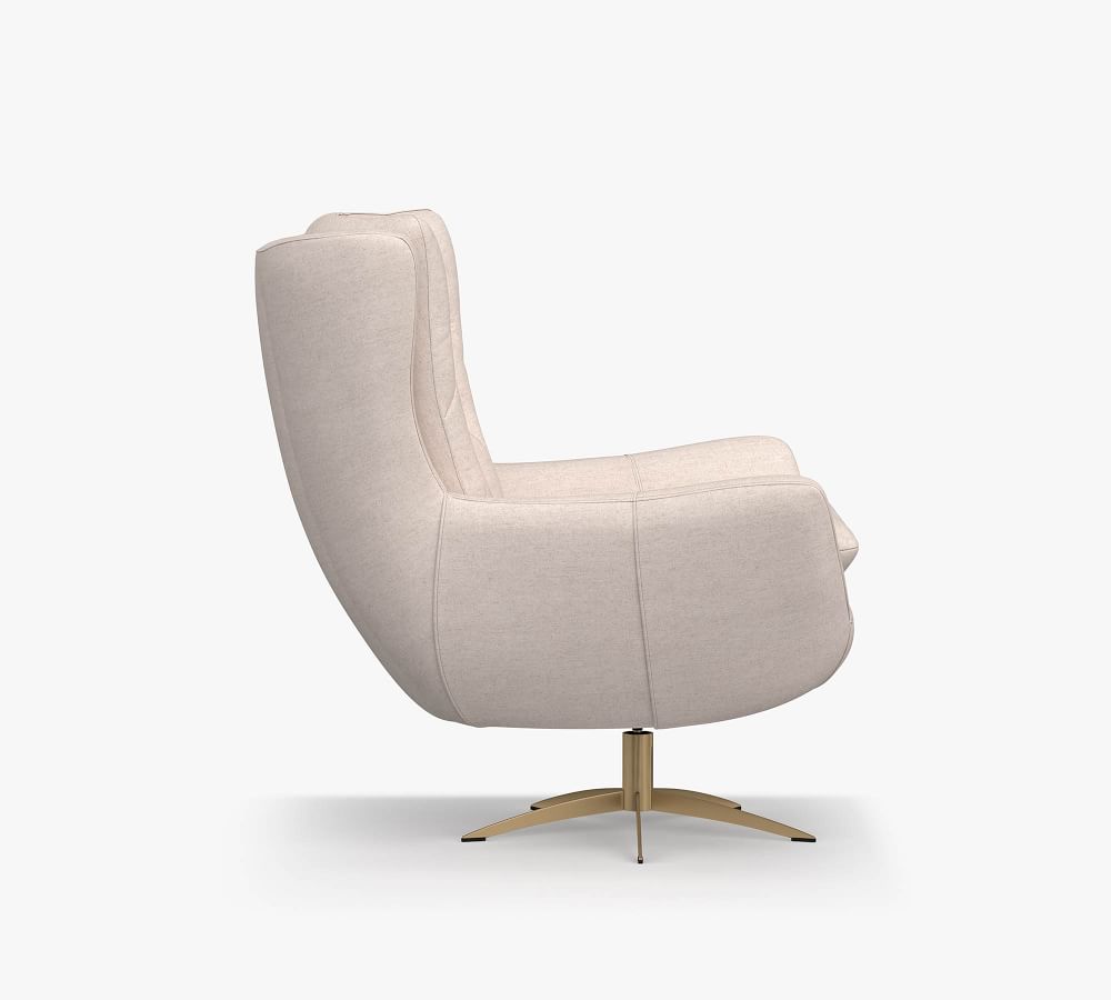 Wells Tufted Upholstered Swivel Armchair thumbnail 2