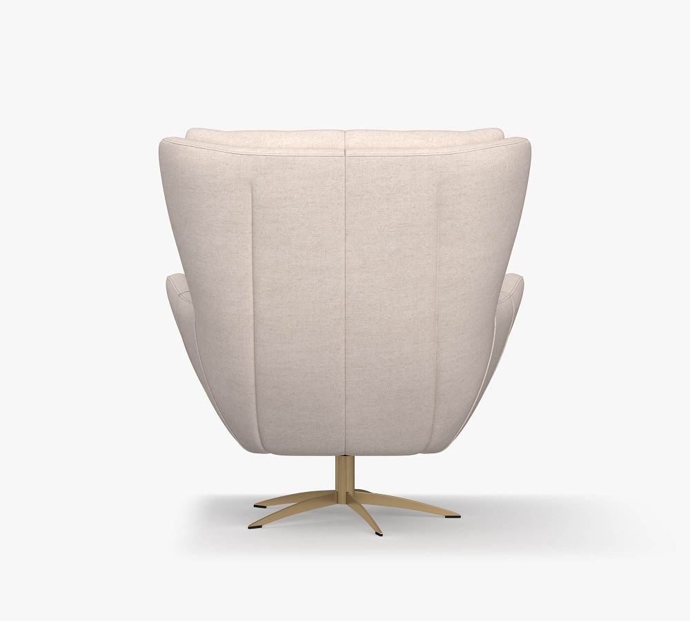 Wells Tufted Upholstered Swivel Armchair thumbnail 3