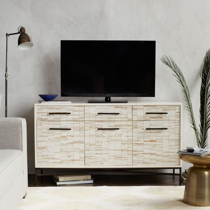 Wood Tiled Media Console thumbnail 2