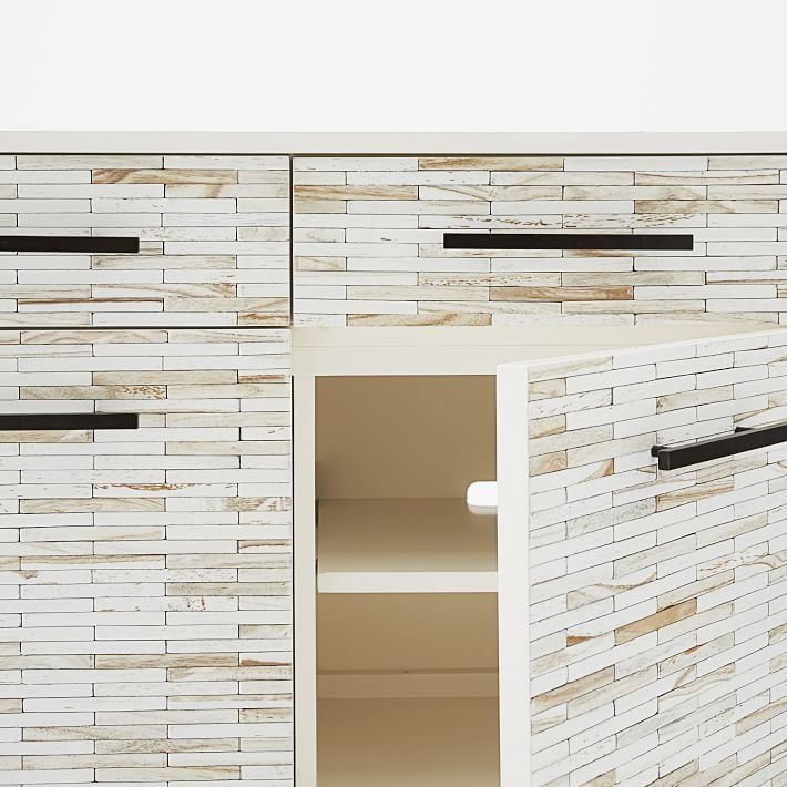 Wood Tiled Media Console thumbnail 4