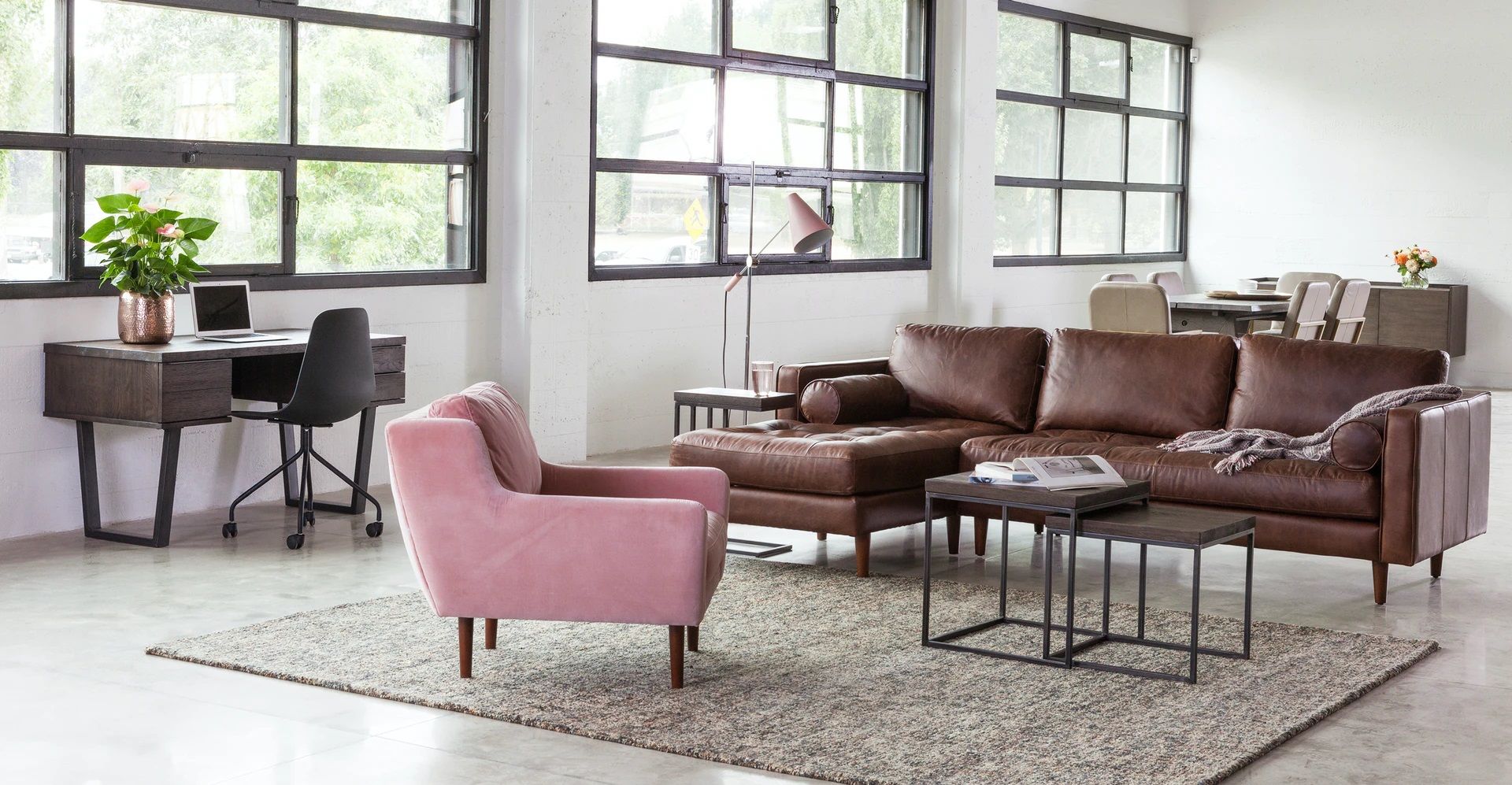 Matrix blush pink chair thumbnail 2
