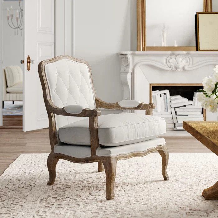 AltoWide Tufted Linen Armchair thumbnail 3