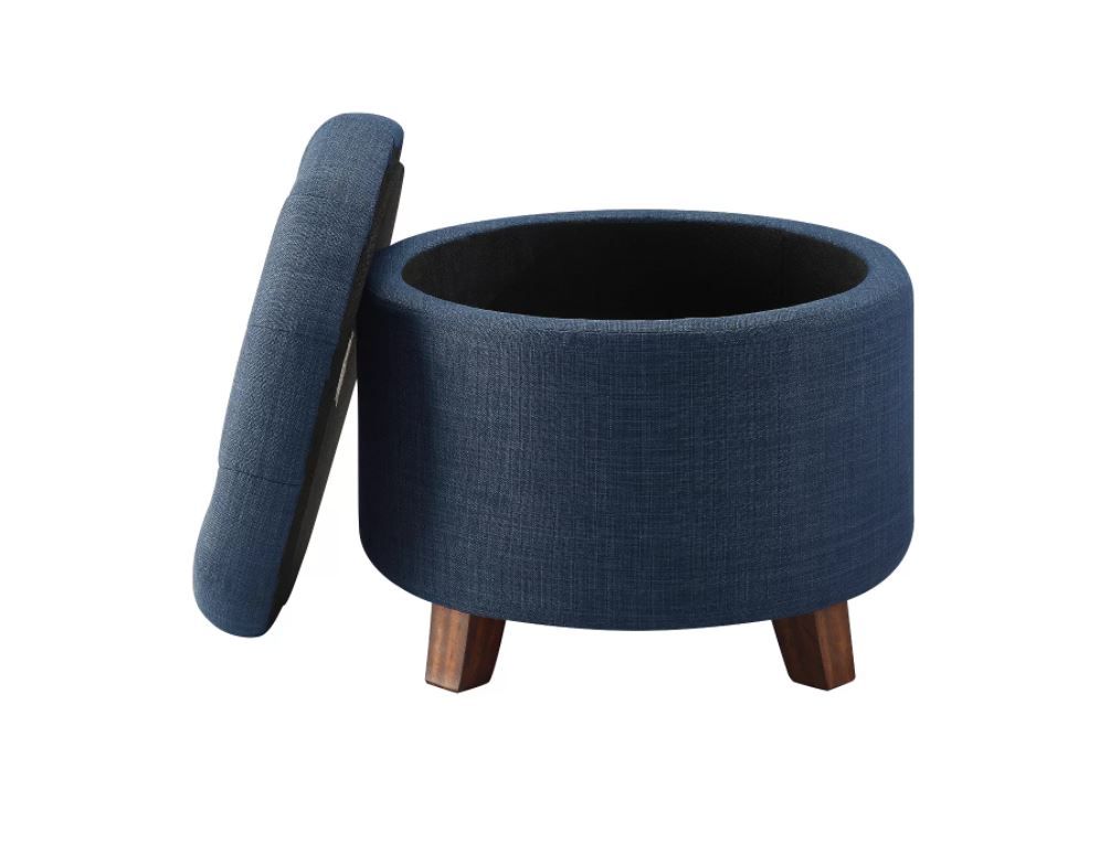 Tufted Round Storage Ottoman thumbnail 2