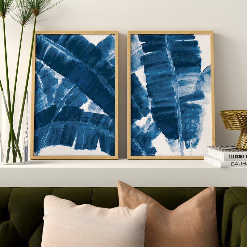 Blue Banana Leaves Diptych 1 thumbnail 3