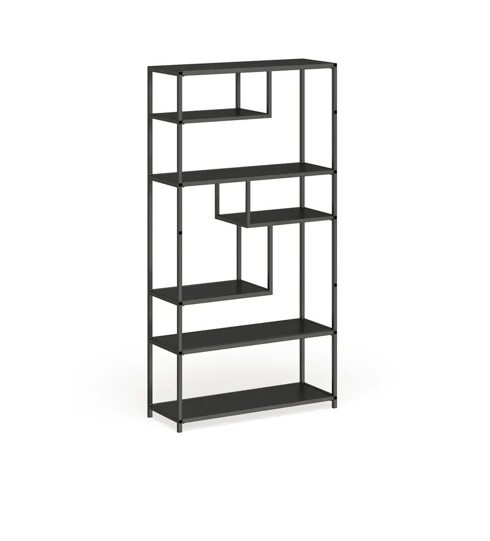 Furniture of America Zaur Grey Metal Tiered Bookshelf thumbnail 4
