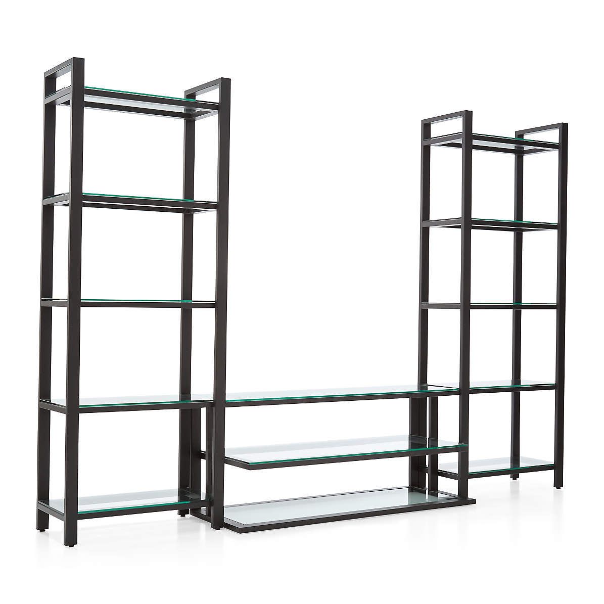 Pilsen Graphite Media Console with 2 Bookcases thumbnail 2