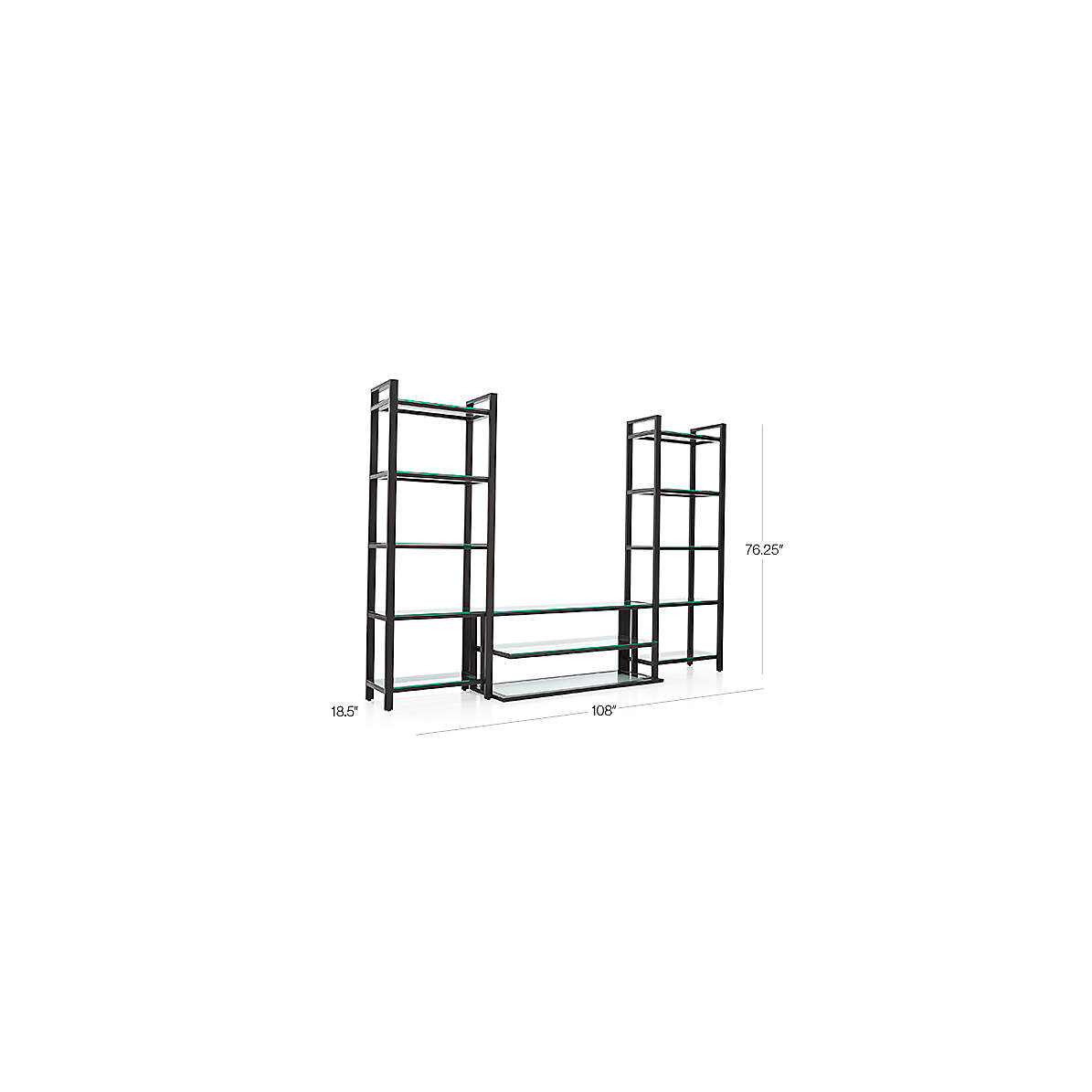 Pilsen Graphite Media Console with 2 Bookcases thumbnail 3