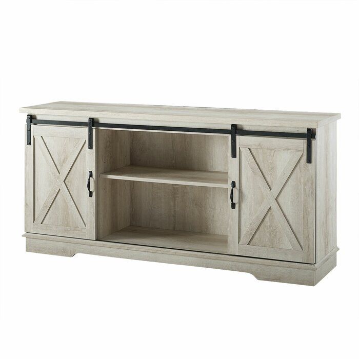 Berene TV Stand for TVs White Oak thumbnail 3