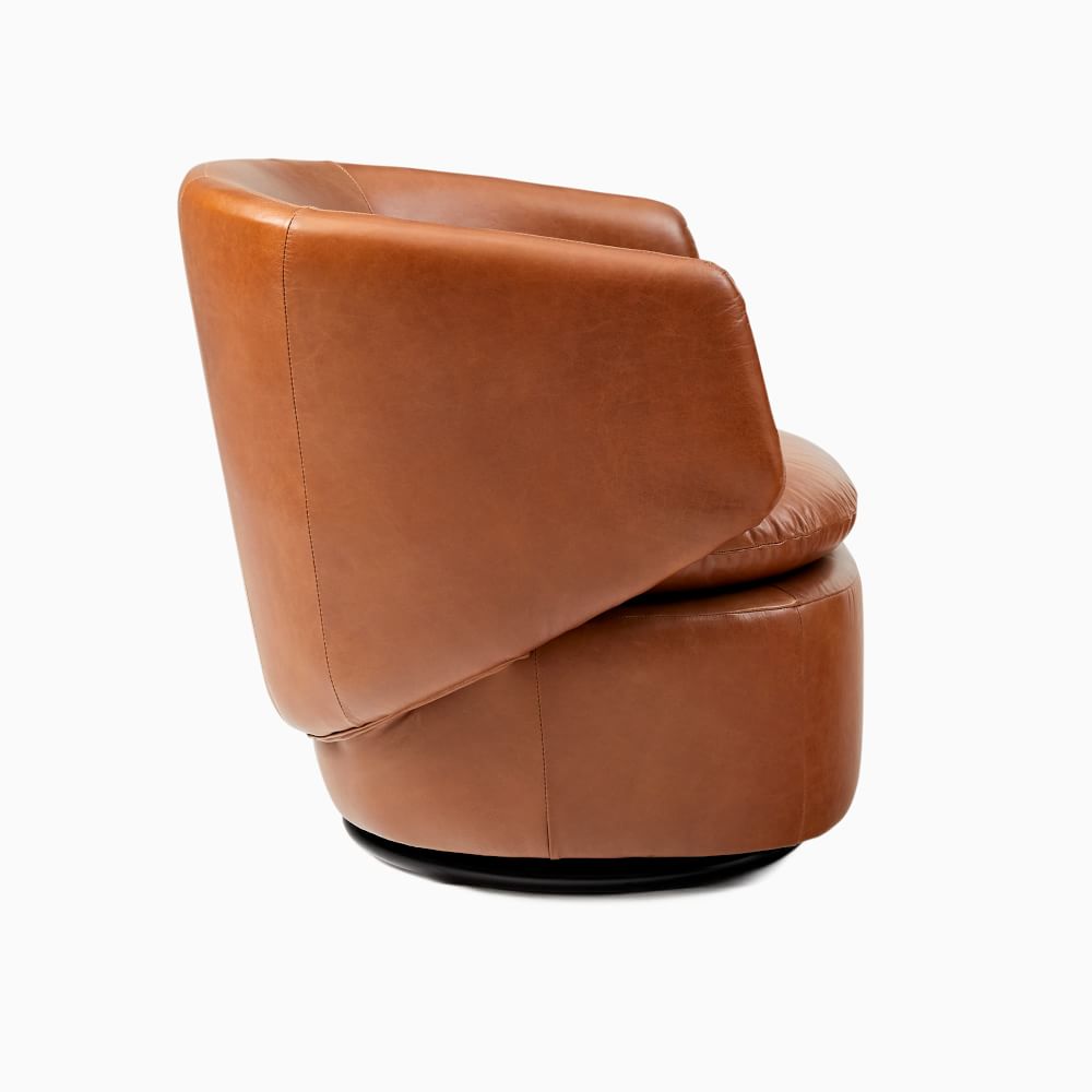 Crescent Leather Swivel Chair thumbnail 2