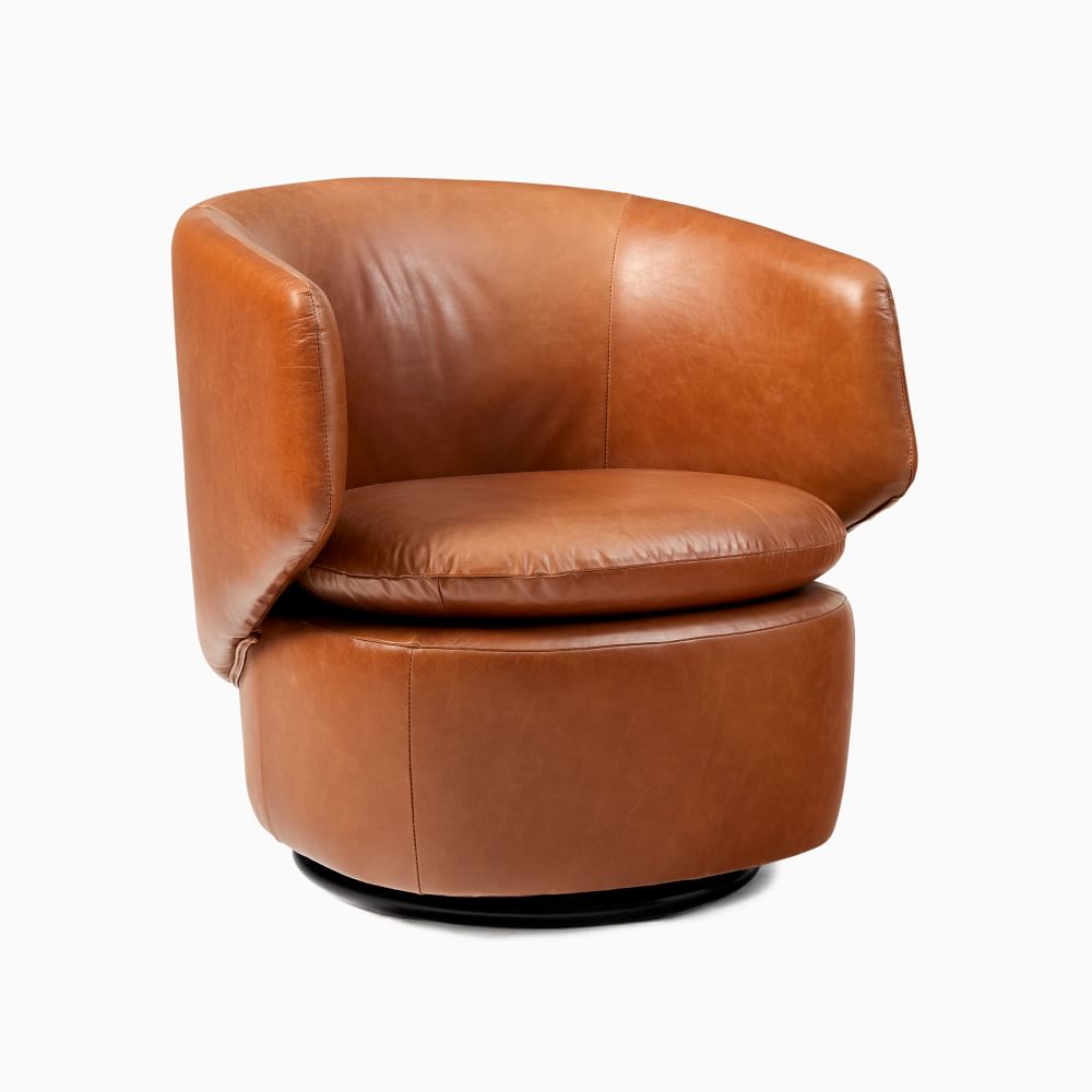 Crescent Leather Swivel Chair thumbnail 3
