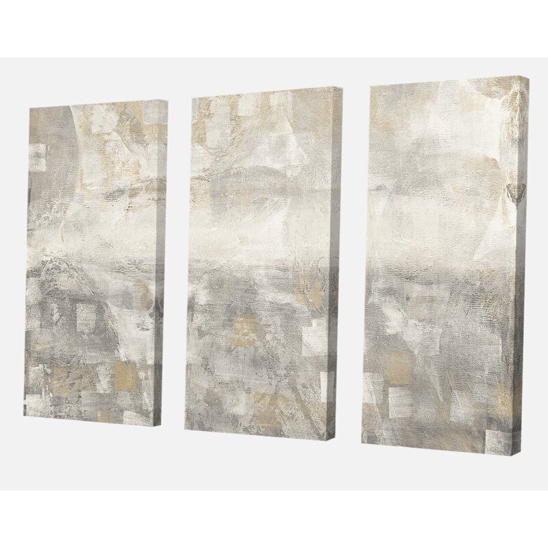 Gray Abstract Watercolor Print Multi Piece Canvas thumbnail 2