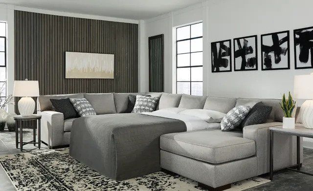 Marsing Nuvella Slate 4Piece Sleeper Sectional with Chaise thumbnail 2