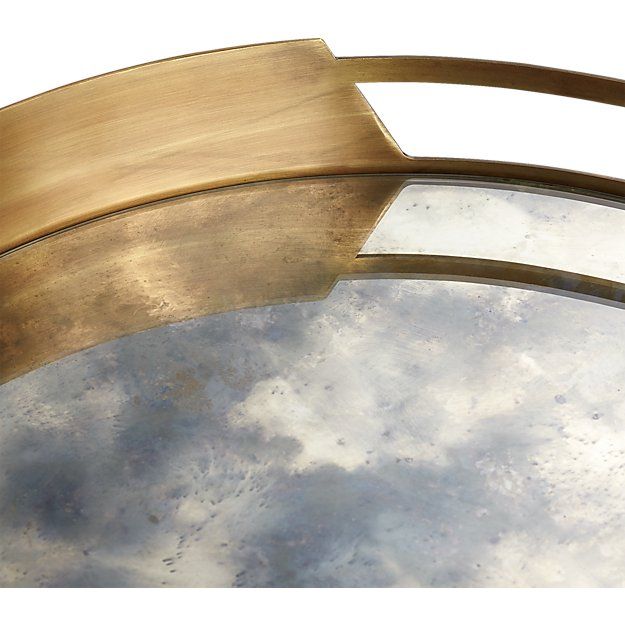 MARCELLA BRASS ANTIQUE MIRROR TRAY thumbnail 3