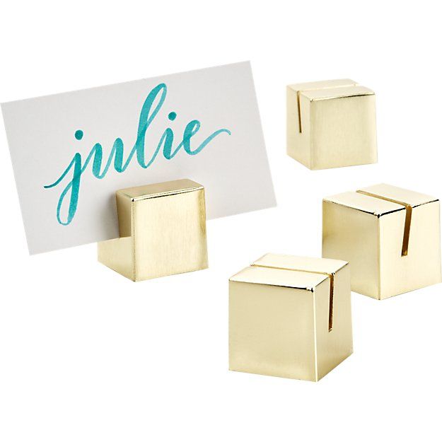 Brushed gold place card holder (set of  4) thumbnail 2