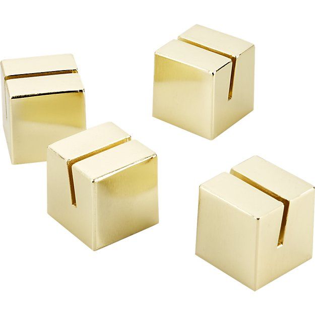 Brushed gold place card holder (set of  4) thumbnail 3
