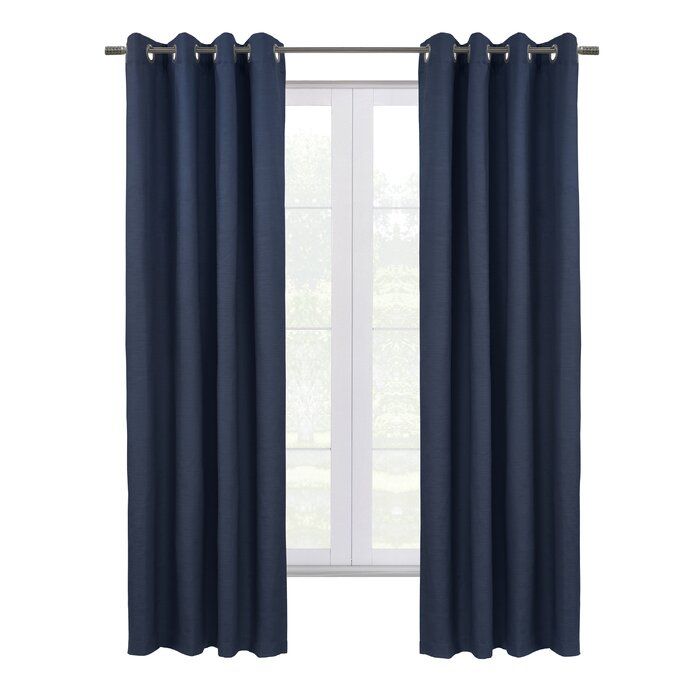 Danamarie Shadow Linen Solid Max Blackout Grommet Single Curtain Panel thumbnail 2