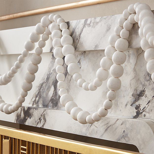 MATTE WHITE WOOD GARLAND thumbnail 5