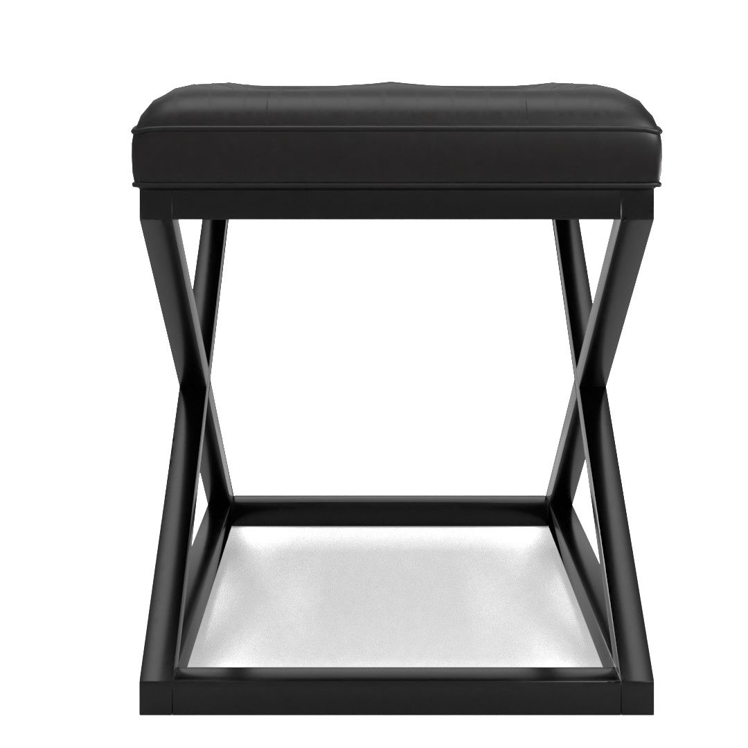 Kirkham Tufted Leather Stool thumbnail 2