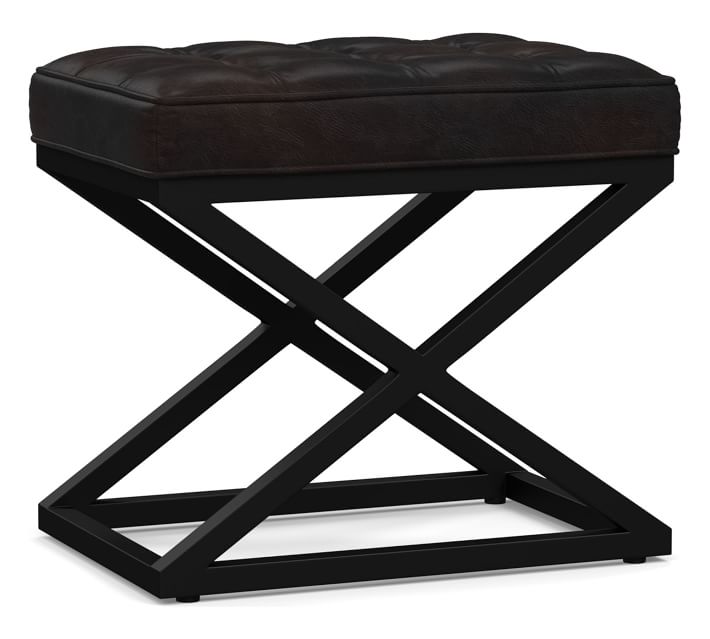 Kirkham Tufted Leather Stool thumbnail 3