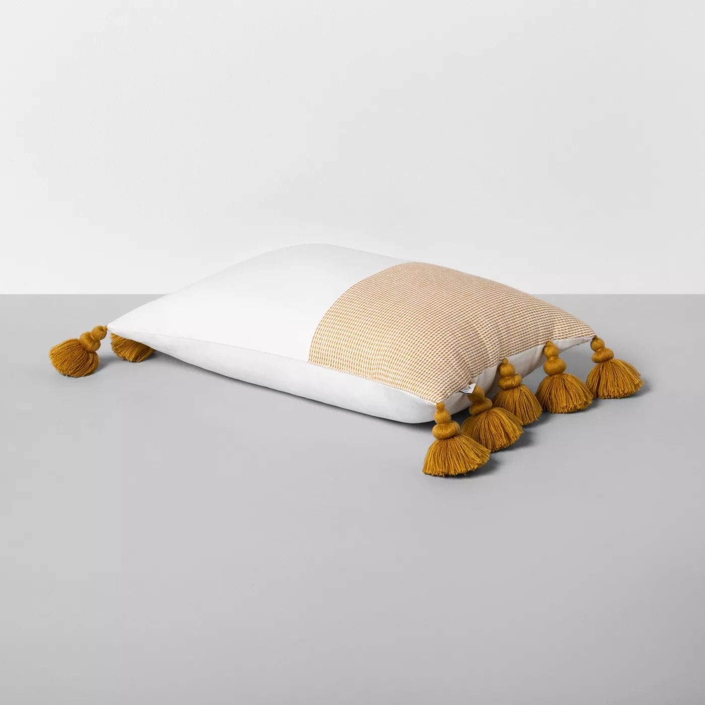 Textured Colorblock Lumbar Pillow With Insert-20"x14" thumbnail 2