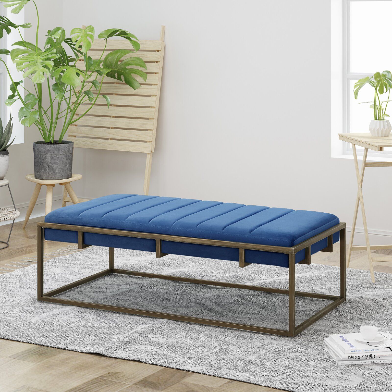 Callison Metal Bench Navy Blue thumbnail 3