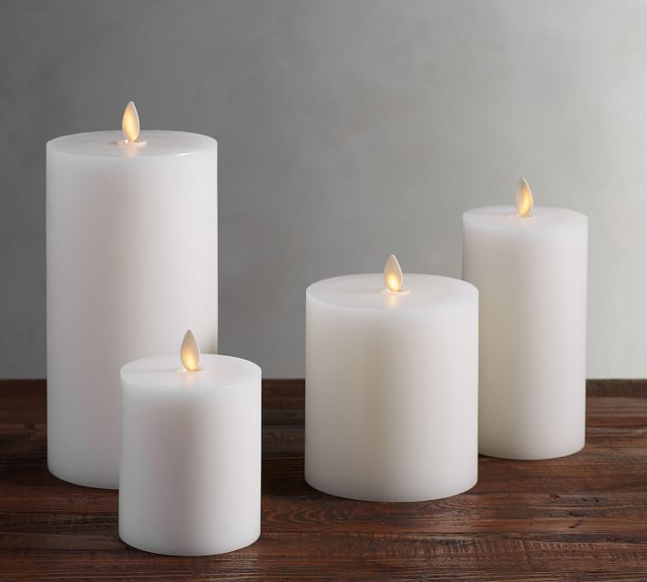 Premium Flickering Flameless Wax Pillar Candles  Set of 4 thumbnail 4