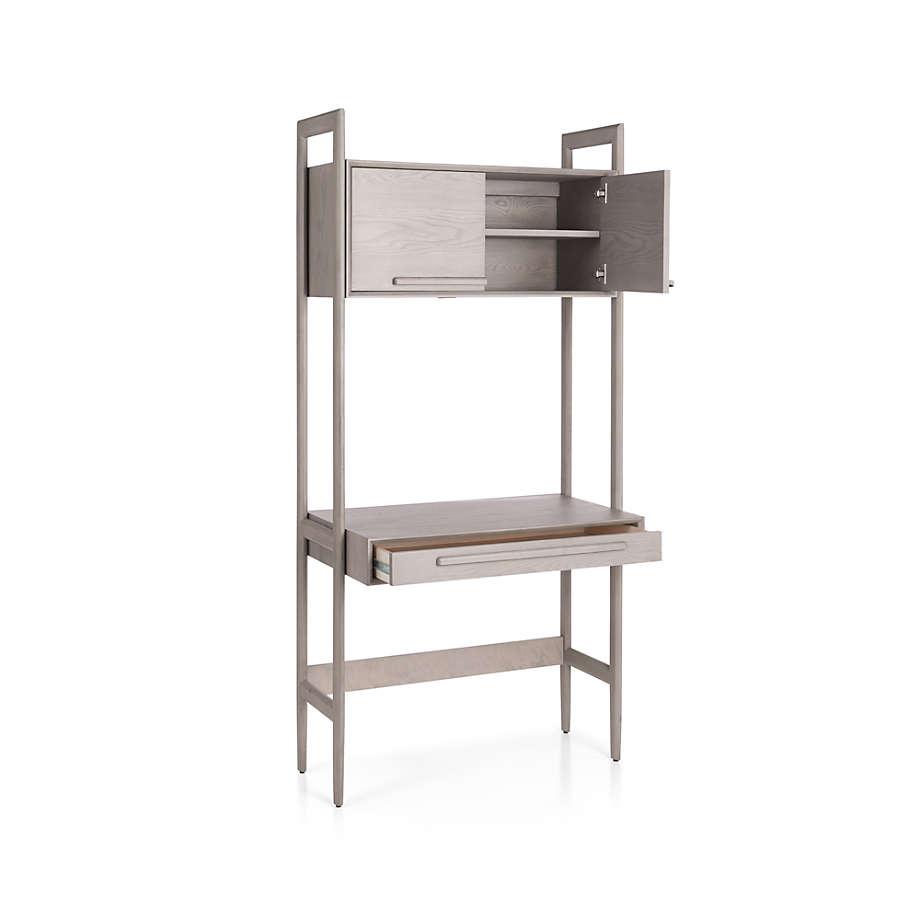 Tate Stone Bookcase Desk with Power thumbnail 2