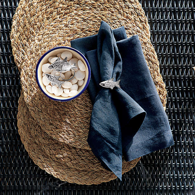 Helena Indigo Linen Dinner Napkin thumbnail 2